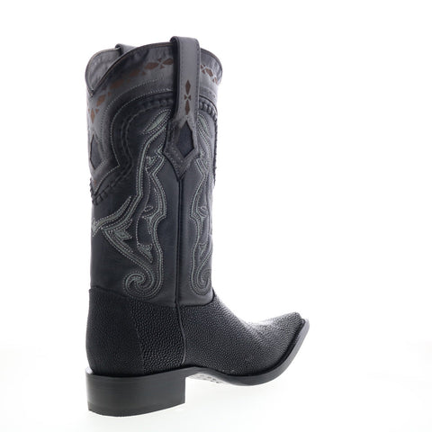 Los Altos 3X Toe Stingray Single Stone Mens Black Wide Cowboy Western Boots