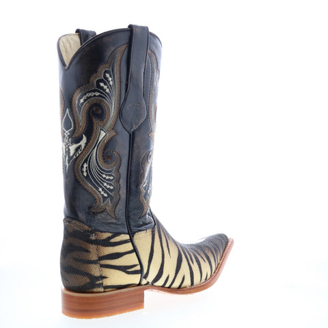 Los Altos 3X Toe Stingray Single Stone Tiger Mens Brown Wide  Western Boots