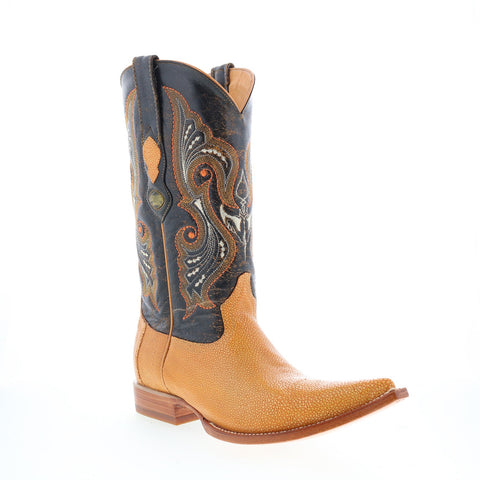 Los Altos XXX-Toe Stingray Jewel Mens Brown Wide Cowboy Western Boots