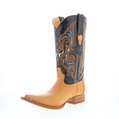 Los Altos XXX-Toe Stingray Jewel Mens Brown Wide Cowboy Western Boots