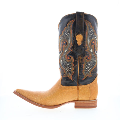 Los Altos XXX-Toe Stingray Jewel Mens Brown Wide Cowboy Western Boots