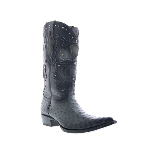 Los Altos 3X Toe Ostrich 95FD0338 Mens Gray Wide Cowboy Western Boots