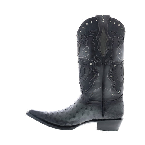 Los Altos 3X Toe Ostrich 95FD0338 Mens Gray Wide Cowboy Western Boots