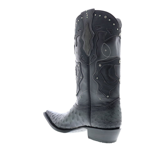 Los Altos 3X Toe Ostrich 95FD0338 Mens Gray Wide Cowboy Western Boots