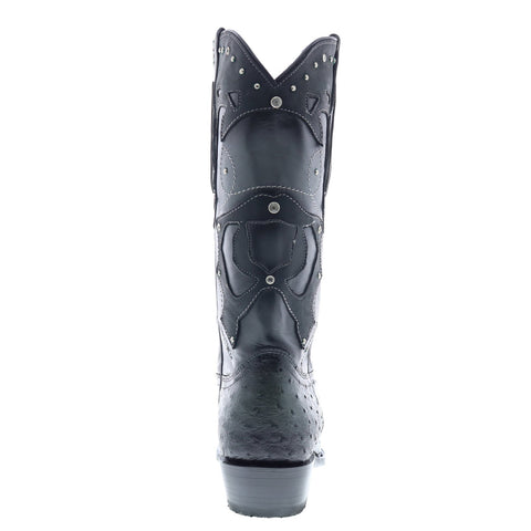 Los Altos 3X Toe Ostrich 95FD0338 Mens Gray Wide Cowboy Western Boots