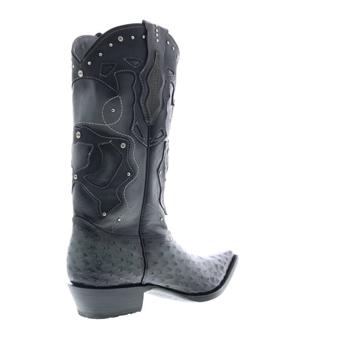 Los Altos 3X Toe Ostrich 95FD0338 Mens Gray Wide Cowboy Western Boots