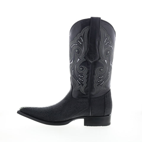 Los Altos 3X Toe Stingray Rowstone Mens Black Wide Cowboy Western Boots
