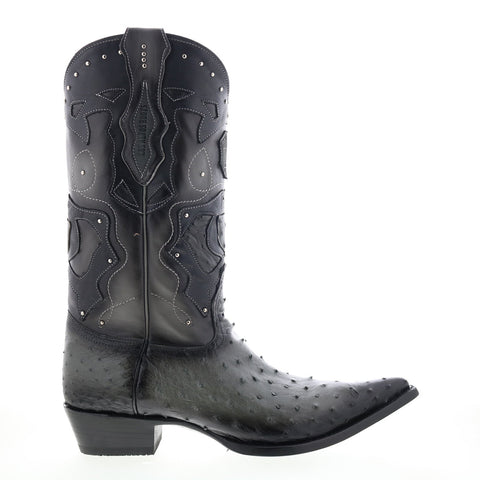 Los Altos 3X Toe Ostrich 95VF0338 Mens Gray Wide Cowboy Western Boots