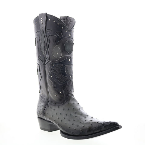 Los Altos 3X Toe Ostrich 95VF0338 Mens Gray Wide Cowboy Western Boots