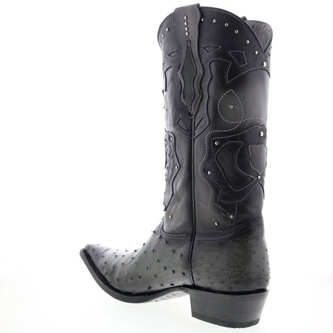 Los Altos 3X Toe Ostrich 95VF0338 Mens Gray Wide Cowboy Western Boots