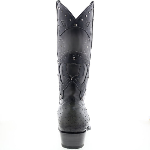 Los Altos 3X Toe Ostrich 95VF0338 Mens Gray Wide Cowboy Western Boots