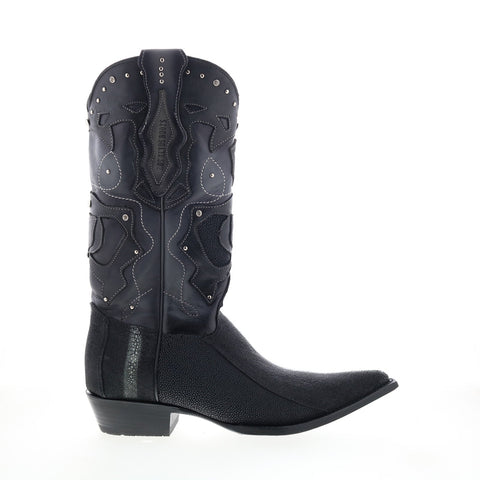 Los Altos 3X Toe Stingray Rowstone Mens Black Wide Cowboy Western Boots