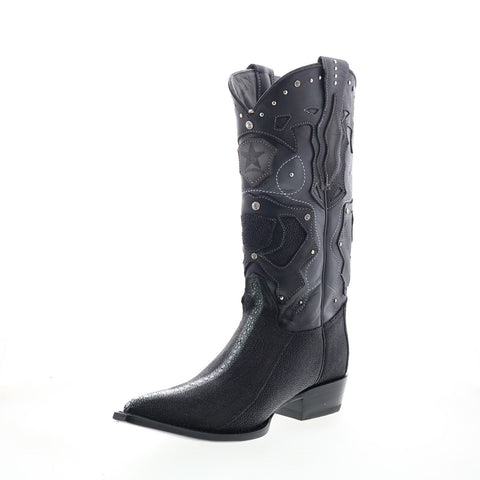 Los Altos 3X Toe Stingray Rowstone Mens Black Wide Cowboy Western Boots