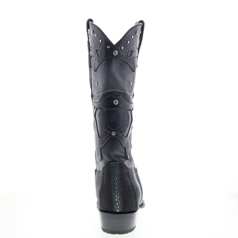 Los Altos 3X Toe Stingray Rowstone Mens Black Wide Cowboy Western Boots