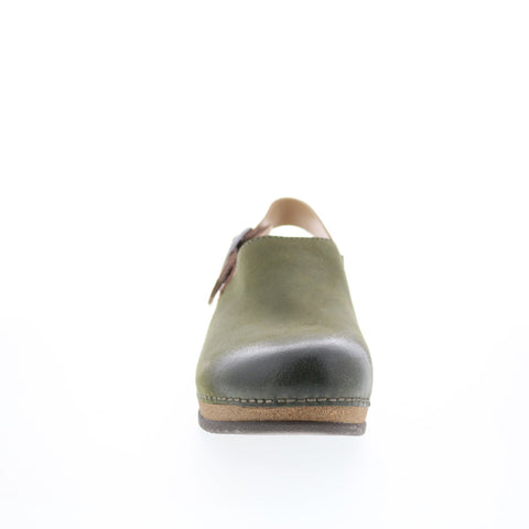Dansko Merrin 9605-285300 Womens Green Leather Clogs Flats Shoes