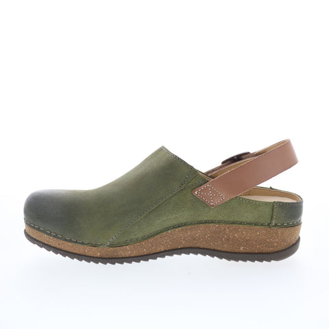 Dansko Merrin 9605-285300 Womens Green Leather Clogs Flats Shoes