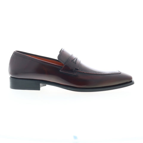 Mezlan Signature Leather Penny Loafer 9621 Mens Burgundy Loafers Penny Shoes