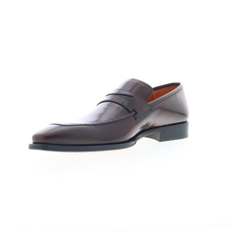 Mezlan Signature Leather Penny Loafer 9621 Mens Burgundy Loafers Penny Shoes