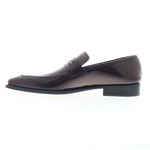 Mezlan Signature Leather Penny Loafer 9621 Mens Burgundy Loafers Penny Shoes