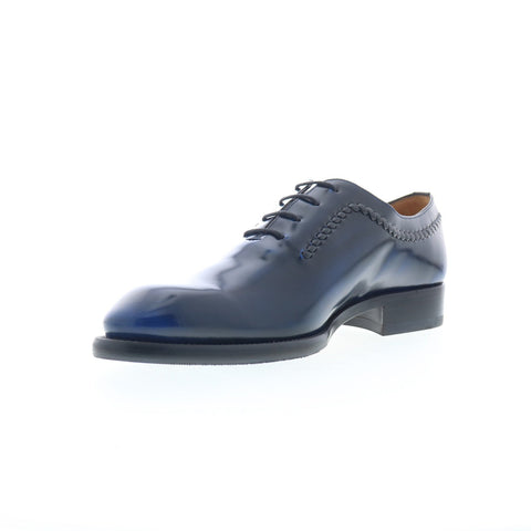 Mezlan Wholecut Oxford With Braided Welt Mens Blue Oxfords Plain Toe Shoes
