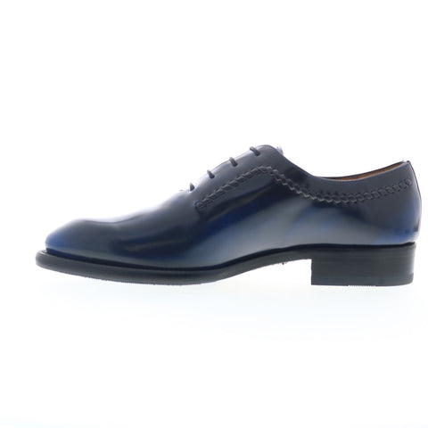 Mezlan Wholecut Oxford With Braided Welt Mens Blue Oxfords Plain Toe Shoes