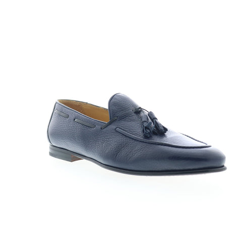 Mezlan Tempoli 9733 Mens Blue Leather Loafers & Slip Ons Tasseled Shoes