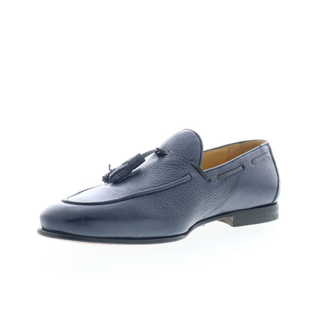 Mezlan Tempoli 9733 Mens Blue Leather Loafers & Slip Ons Tasseled Shoes