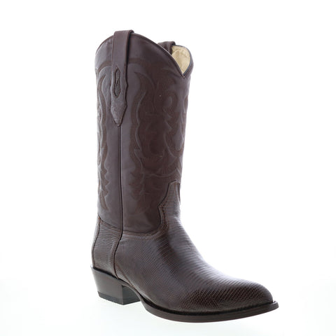 Los Altos J-Toe Ring Lizard 990607 Mens Brown Wide Cowboy Western Boots