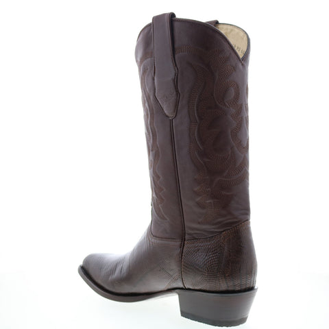 Los Altos J-Toe Ring Lizard 990607 Mens Brown Wide Cowboy Western Boots