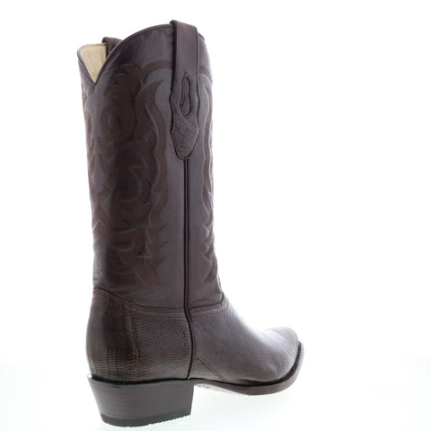 Los Altos J-Toe Ring Lizard 990607 Mens Brown Wide Cowboy Western Boots