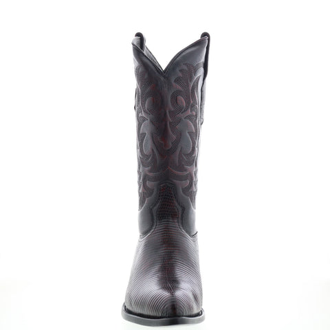 Los Altos J-Toe Ring Lizard 990618 Mens Burgundy Wide Cowboy Western Boots