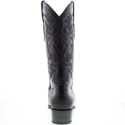 Los Altos J-Toe Ring Lizard 990618 Mens Burgundy Wide Cowboy Western Boots