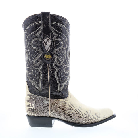 Los Altos J-Toe Ring Lizard 990649 Mens Beige Wide Cowboy Western Boots