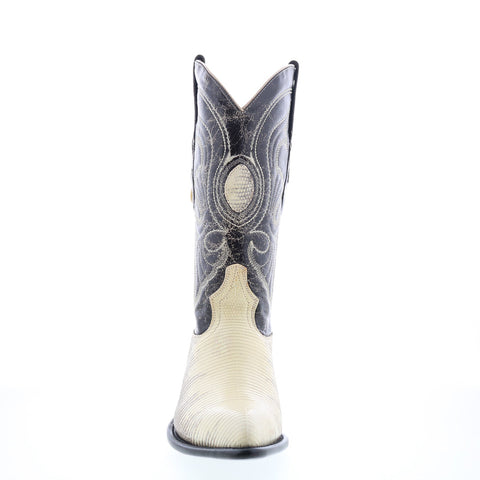 Los Altos J-Toe Ring Lizard 990649 Mens Beige Wide Cowboy Western Boots