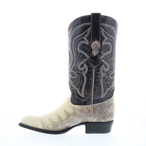 Los Altos J-Toe Ring Lizard 990649 Mens Beige Wide Cowboy Western Boots