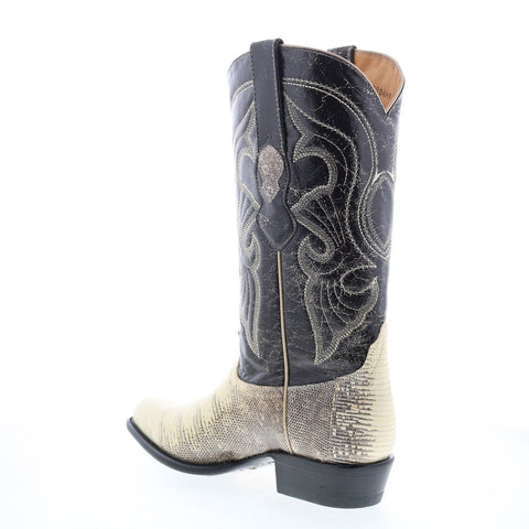 Los Altos J-Toe Ring Lizard 990649 Mens Beige Wide Cowboy Western Boots