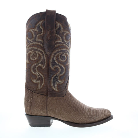 Los Altos J-Toe Teju Lizard 990735 Mens Brown Wide Cowboy Western Boots