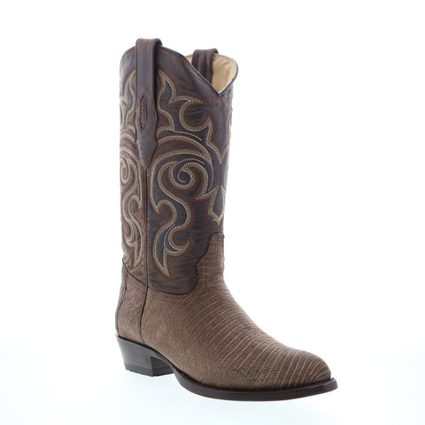 Los Altos J-Toe Teju Lizard 990735 Mens Brown Wide Cowboy Western Boots
