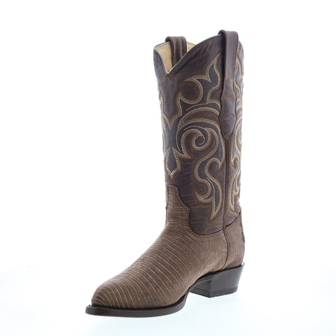 Los Altos J-Toe Teju Lizard 990735 Mens Brown Wide Cowboy Western Boots