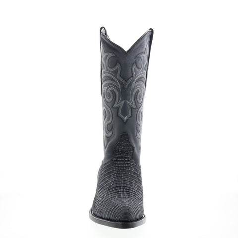 Los Altos J-Toe Teju Lizard 990774 Mens Black Wide Cowboy Western Boots
