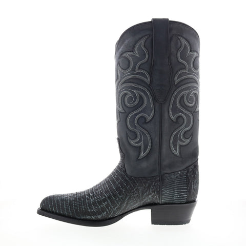 Los Altos J-Toe Teju Lizard 990774 Mens Black Wide Cowboy Western Boots