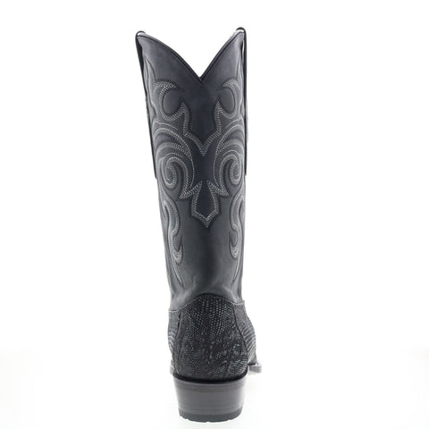 Los Altos J-Toe Teju Lizard 990774 Mens Black Wide Cowboy Western Boots