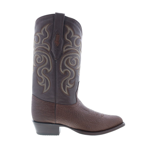Los Altos J-Toe Shark 990907 Mens Brown Wide Leather Cowboy Western Boots