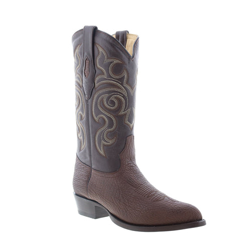 Los Altos J-Toe Shark 990907 Mens Brown Wide Leather Cowboy Western Boots