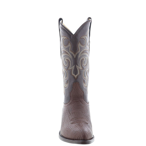 Los Altos J-Toe Shark 990907 Mens Brown Wide Leather Cowboy Western Boots