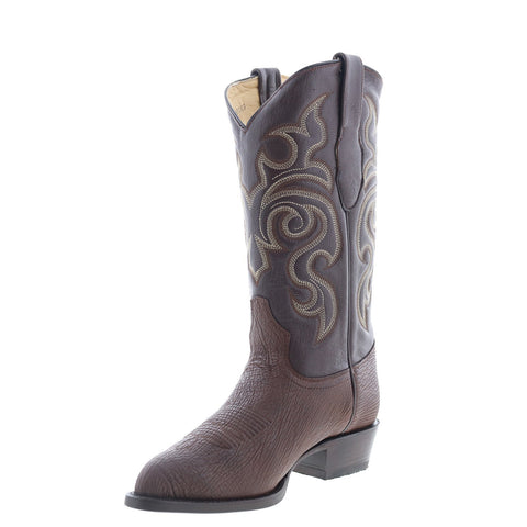 Los Altos J-Toe Shark 990907 Mens Brown Wide Leather Cowboy Western Boots