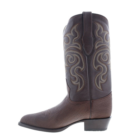 Los Altos J-Toe Shark 990907 Mens Brown Wide Leather Cowboy Western Boots