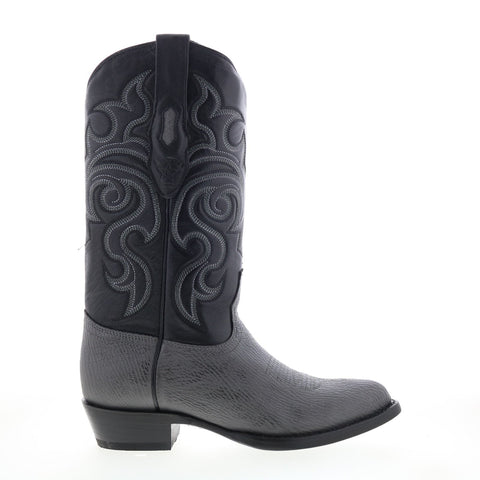 Los Altos J-Toe Shark 990909 Mens Gray Wide Leather Cowboy Western Boots