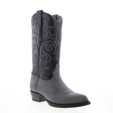 Los Altos J-Toe Shark 990909 Mens Gray Wide Leather Cowboy Western Boots