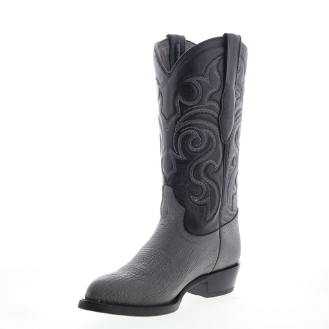 Los Altos J-Toe Shark 990909 Mens Gray Wide Leather Cowboy Western Boots